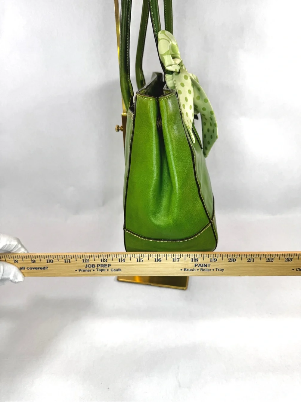 Coach Madeline Turnlock Tote Bag Green Glove-Tanned Leather Style 11554